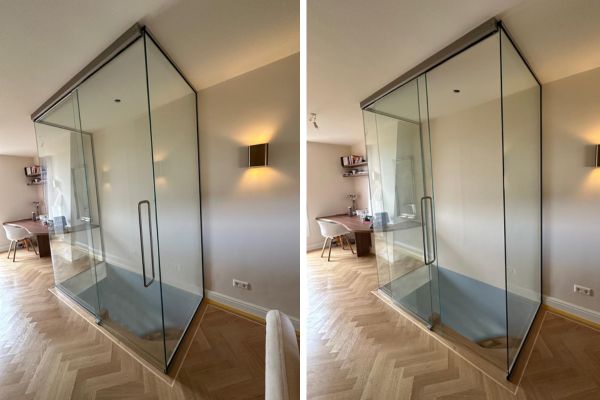 glazen wand of deur over het trapgat glazen wand of deur over het trapgat